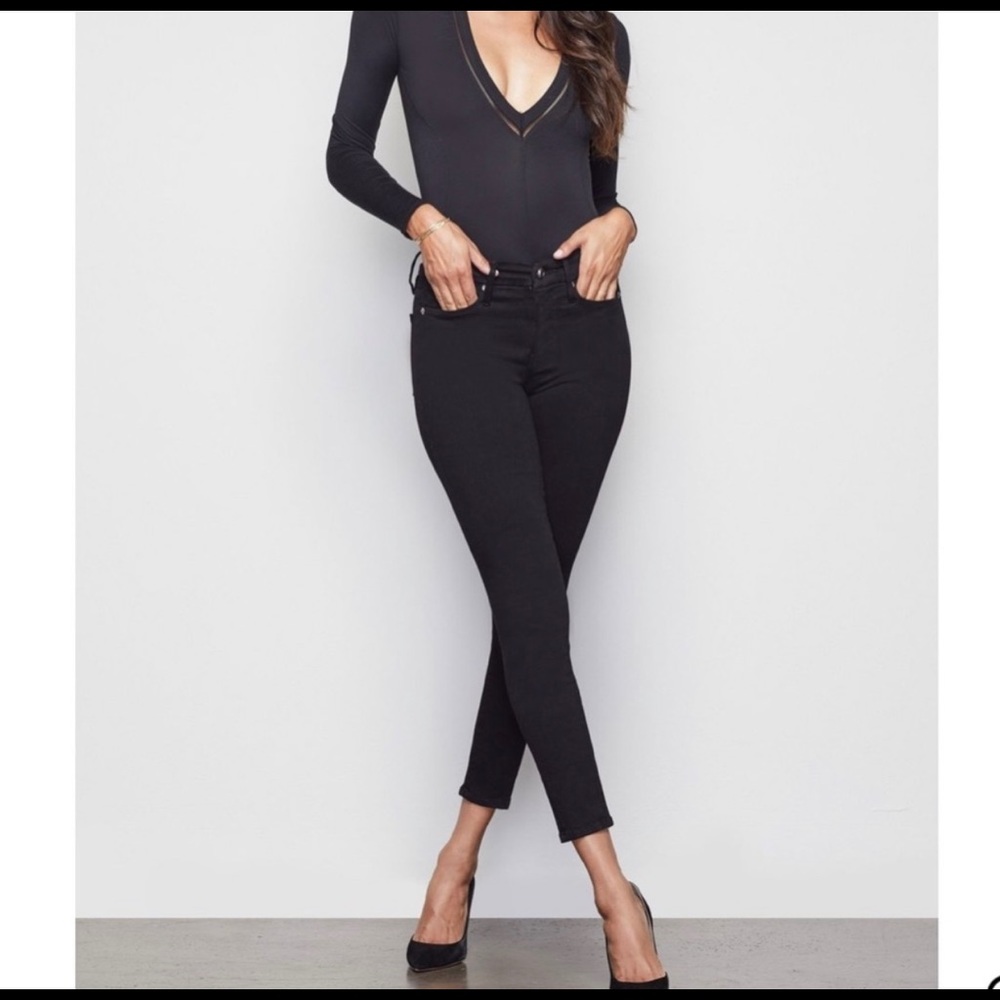 Good American good legs black skinny jeans